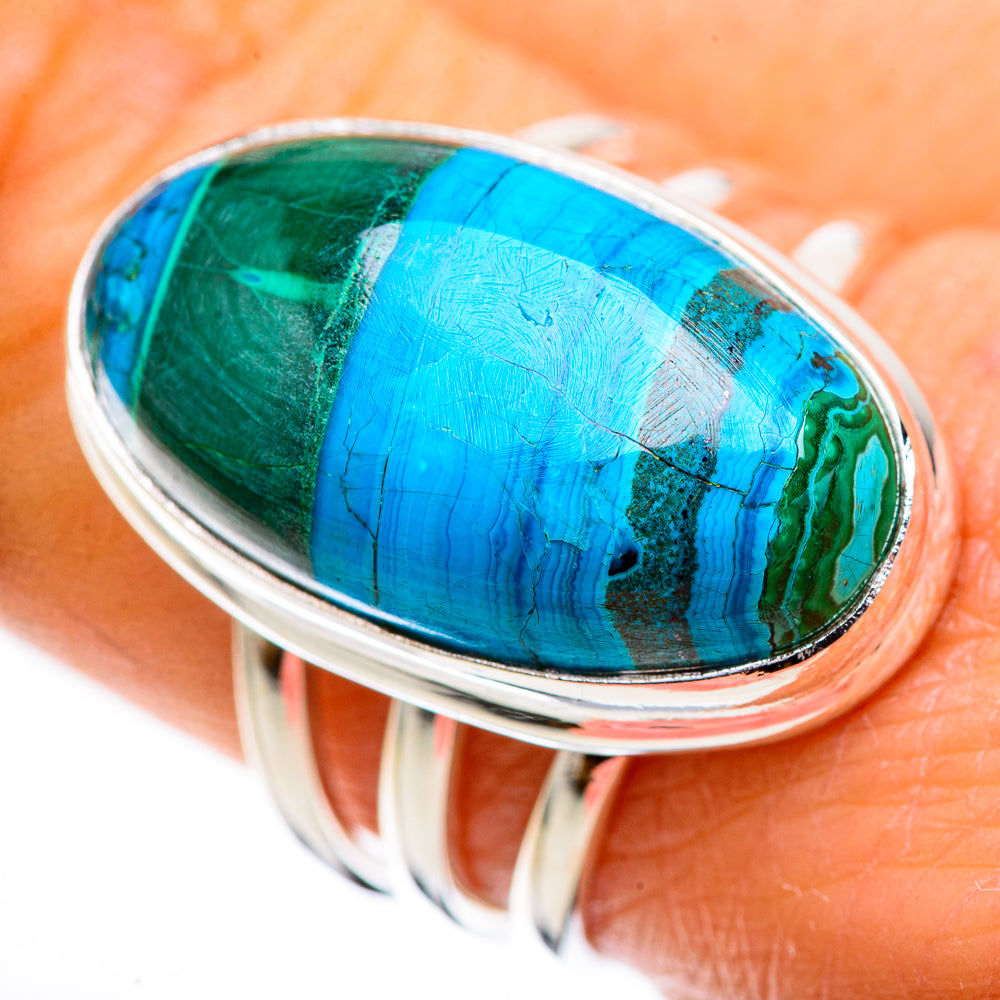 Malachite In Chrysocolla Ring Size 9 (925 Sterling Silver) RING135809
