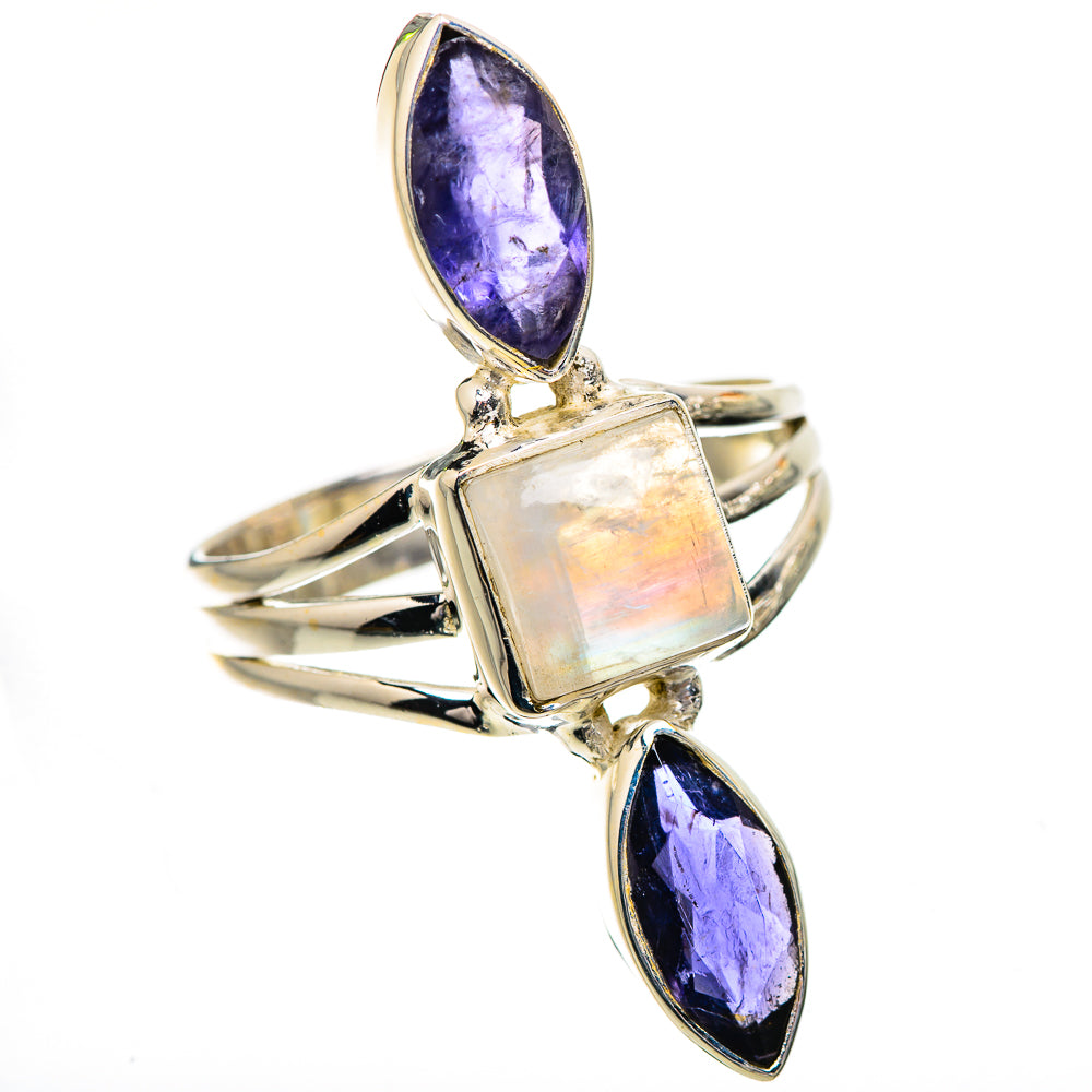 Rainbow Moonstone, Tanzanite Ring Size 10.75 (925 Sterling Silver) RING135195