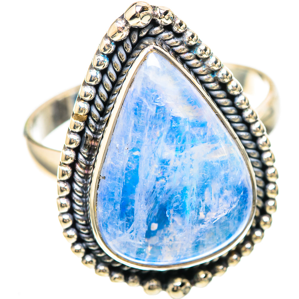 Large Blue Moonstone Ring Size 12.25 (925 Sterling Silver) RING137142