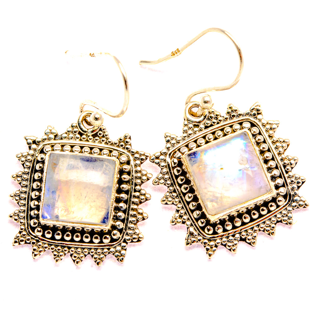 Rainbow Moonstone 925 Sterling Silver Earrings 1 1/4" Ana Co E431814