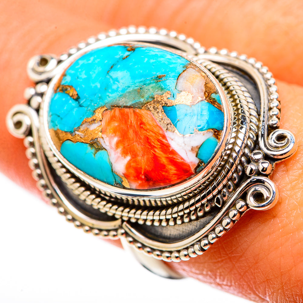 Spiny Oyster Turquoise Ring Size 8 (925 Sterling Silver) RING134685