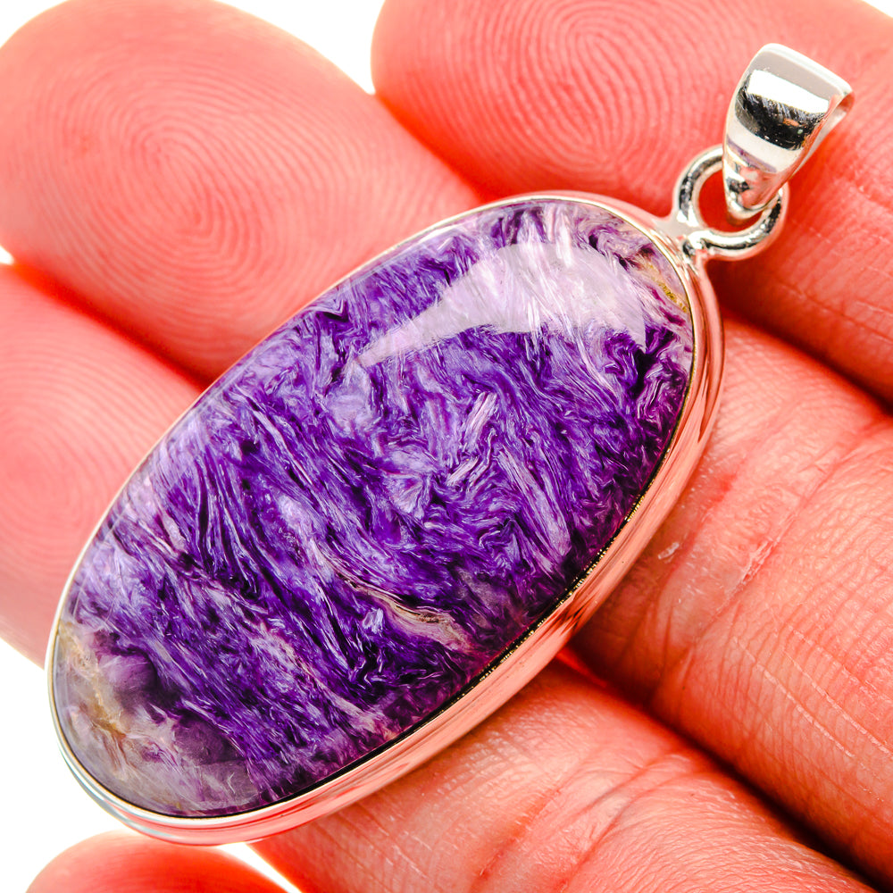Charoite Pendant 2" (925 Sterling Silver) PD37565