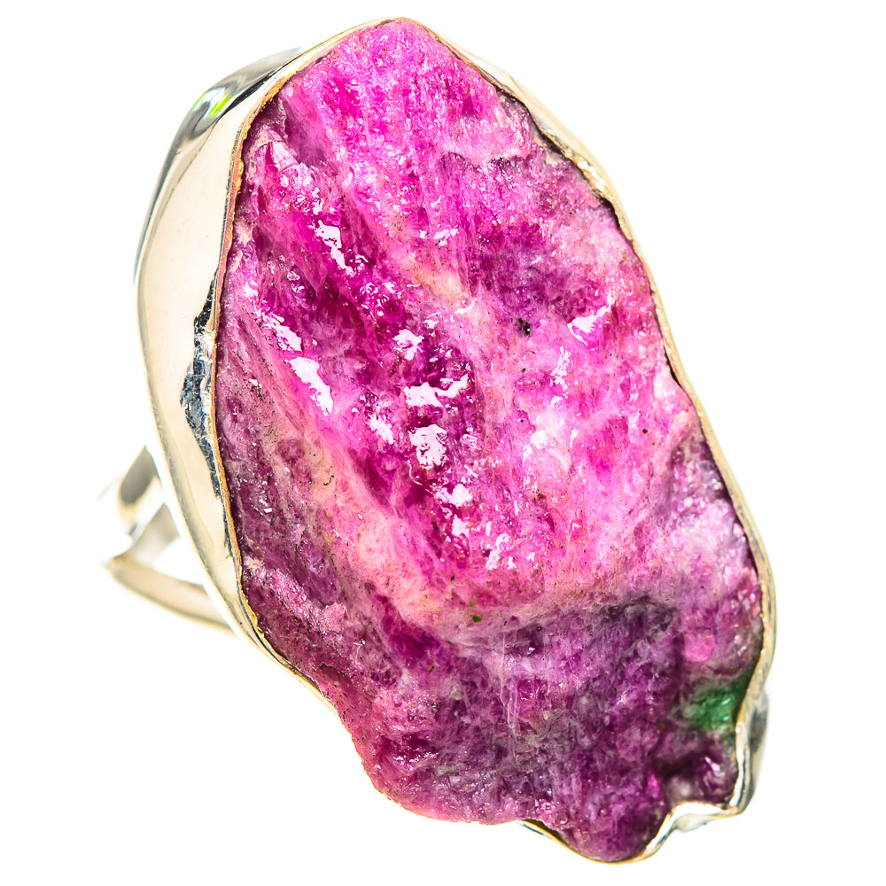 Large Rough Ruby Zoisite Ring Size 7.25 (925 Sterling Silver) RING136557
