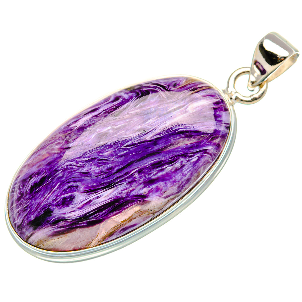 Charoite Pendant 1 7/8" (925 Sterling Silver) PD37465