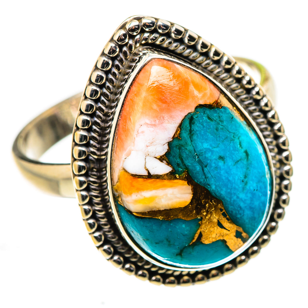 Spiny Oyster Turquoise Ring Size 10.75 (925 Sterling Silver) RING134860