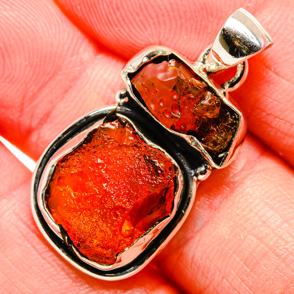 Rough Carnelian Pendant 1 1/2" (925 Sterling Silver) PD36739