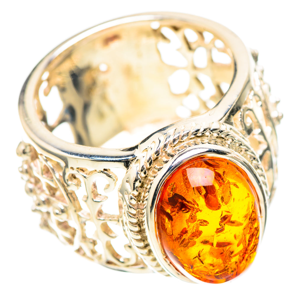 Large Baltic Amber Ring Size 8.75 (925 Sterling Silver) RING136540