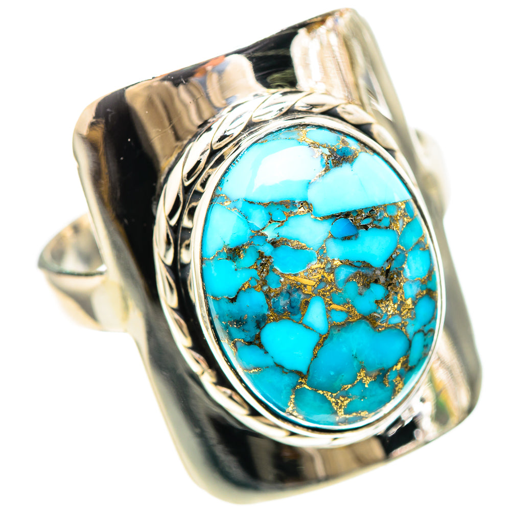 Blue Copper Composite Turquoise Ring Size 10.5 (925 Sterling Silver) RING137032