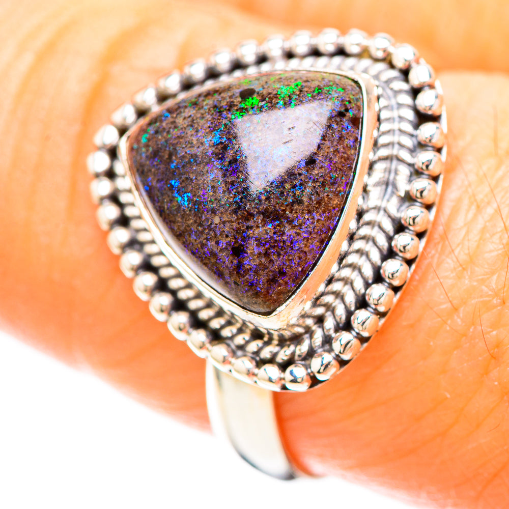 Andamooka Opal Ring Size 8.25 (925 Sterling Silver) RING137048