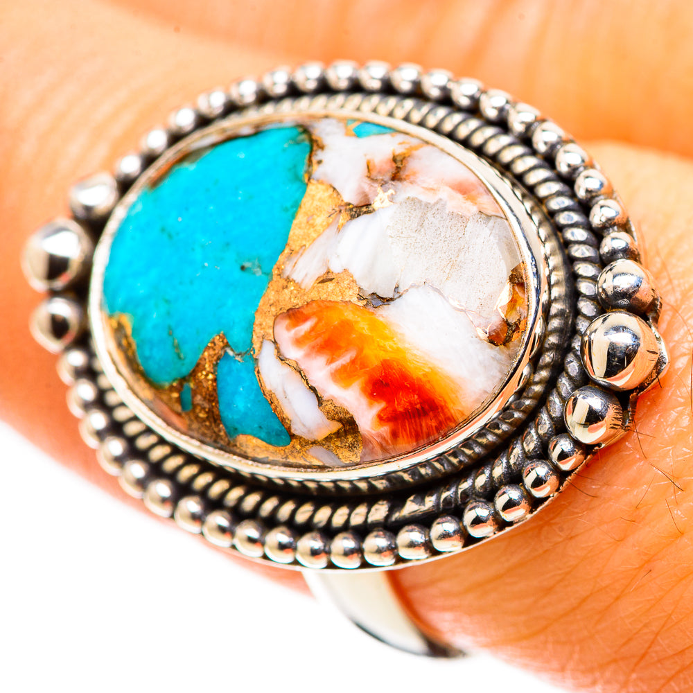 Spiny Oyster Turquoise Ring Size 8 (925 Sterling Silver) RING134906