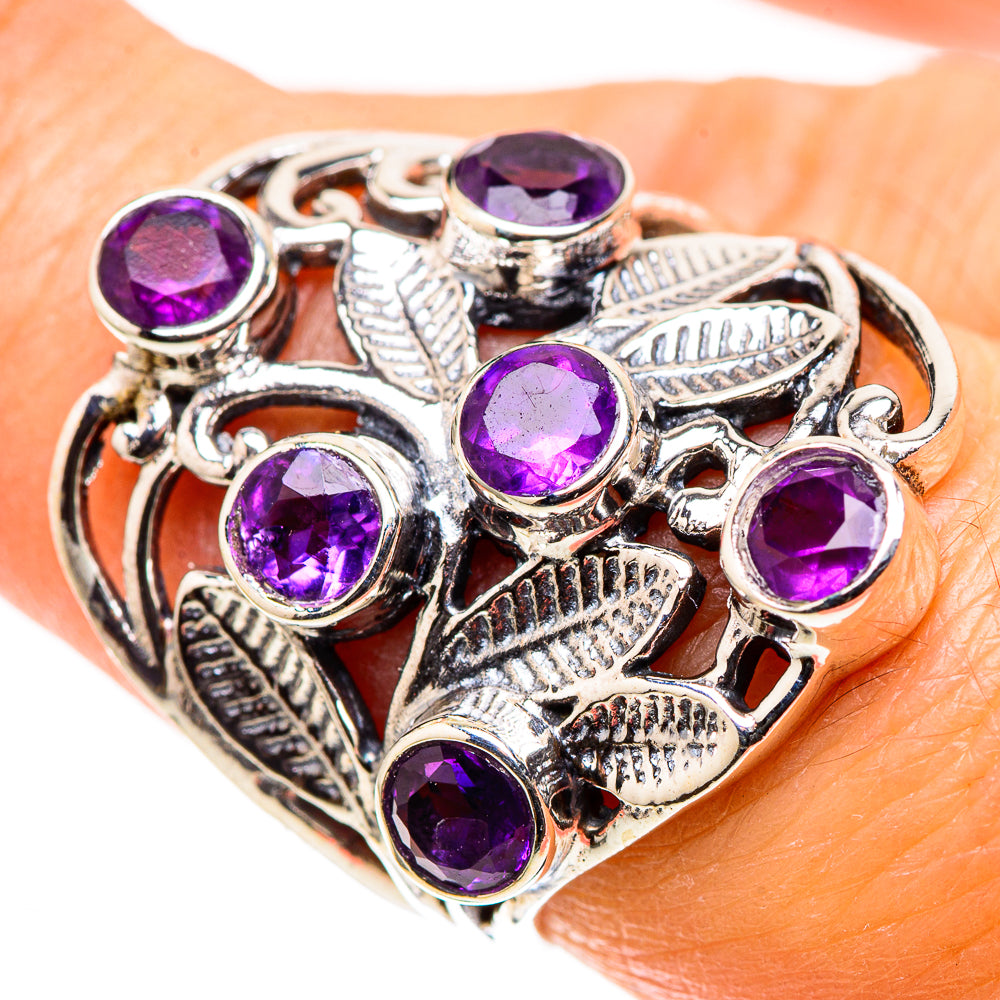 Faceted Amethyst 925 Sterling Silver Ring Size 7.25 (925 Sterling Silver) RING137631