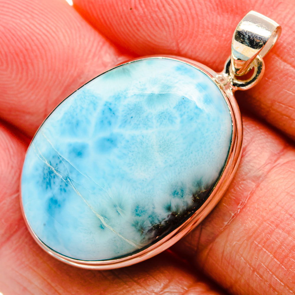 Larimar Pendant 1 1/2" (925 Sterling Silver) PD36981
