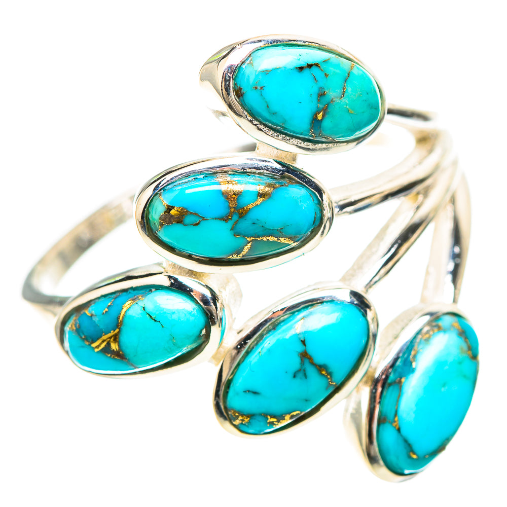 Blue Copper Composite Turquoise Ring Size 9.75 (925 Sterling Silver) RING137031
