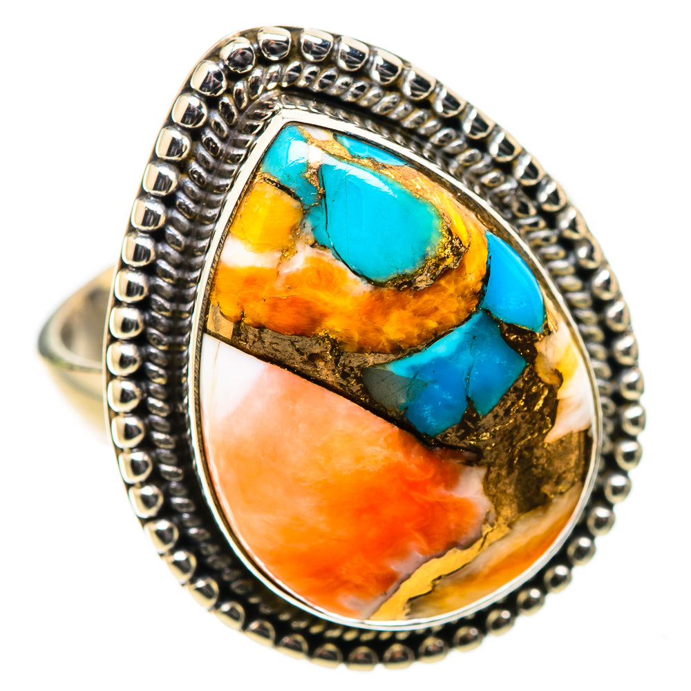 Anasilvercos Spiny Oyster Turquoise Ring Size 7 (925 Sterling Silver)