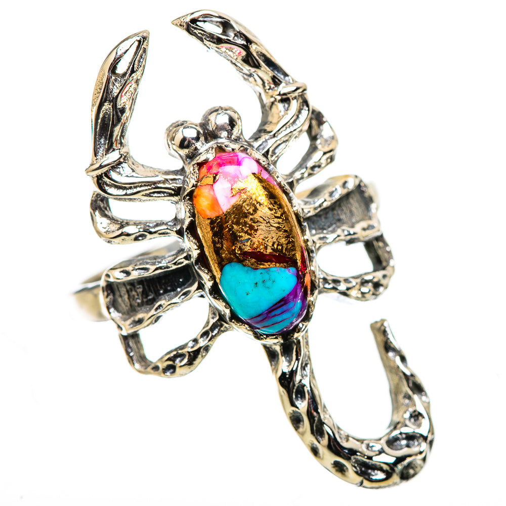 Kingman Pink Dahlia Turquoise Ring Size 9 (925 Sterling Silver) RING135415
