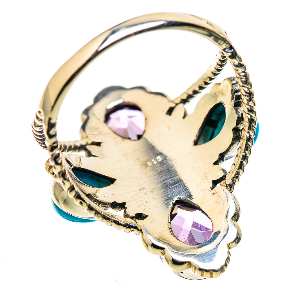 Large Faceted Amethyst, Sleeping Beauty Turquoise Ring Size 10 (925 Sterling Silver) RING136098