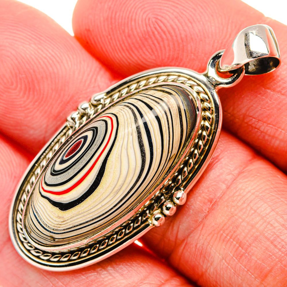 Fordite Pendant 1 3/4" (925 Sterling Silver) PD37412