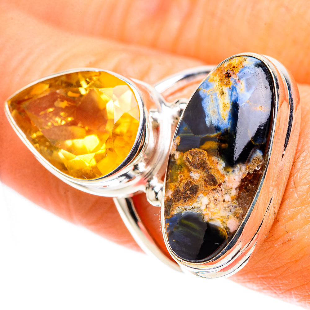 Large Pietersite, Citrine 925 Sterling Silver Ring Size 7.25 (925 Sterling Silver) RING137785