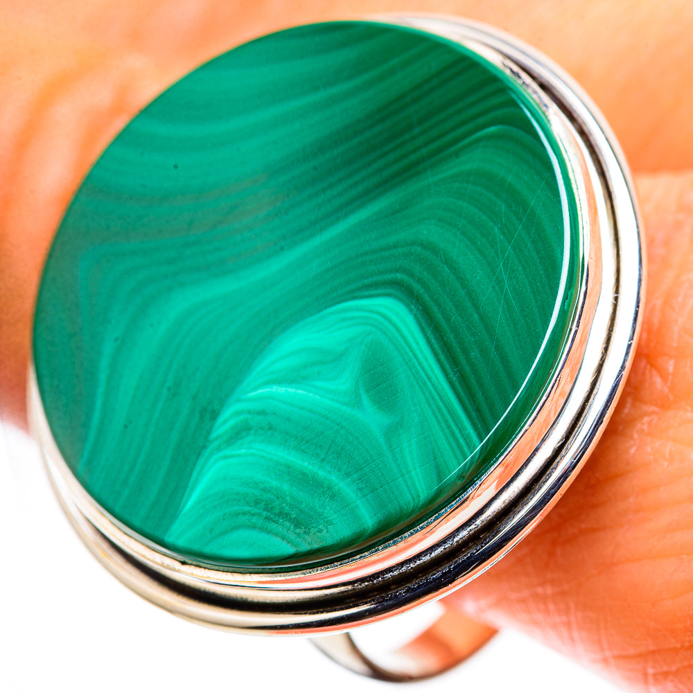 Huge Malachite Ring Size 11.75 (925 Sterling Silver) RING136159