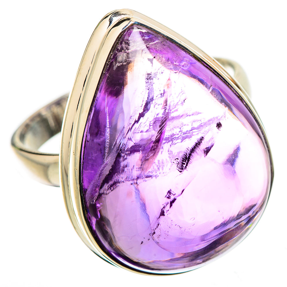 Anasilvercos Large Amethyst Ring Size 10 (925 Sterling Silver)