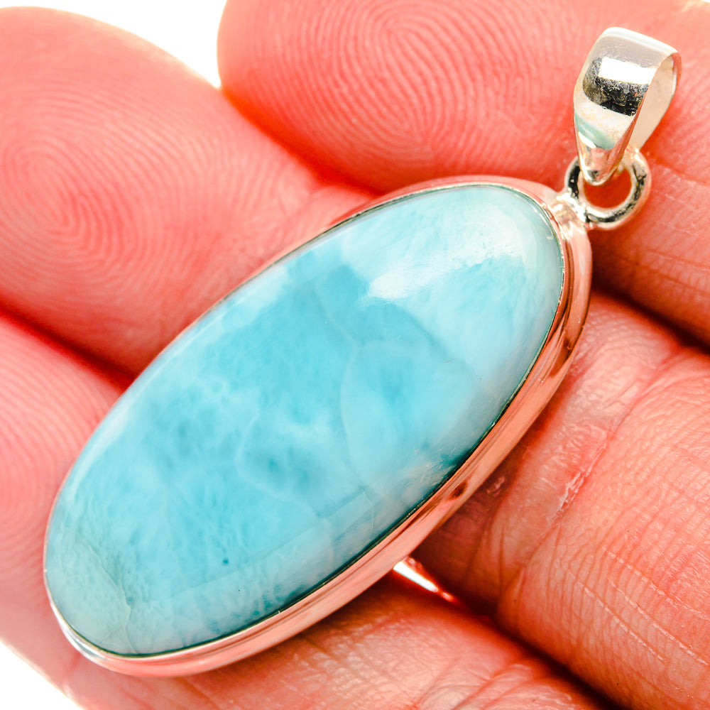 Larimar Pendant 1 7/8" (925 Sterling Silver) PD37575