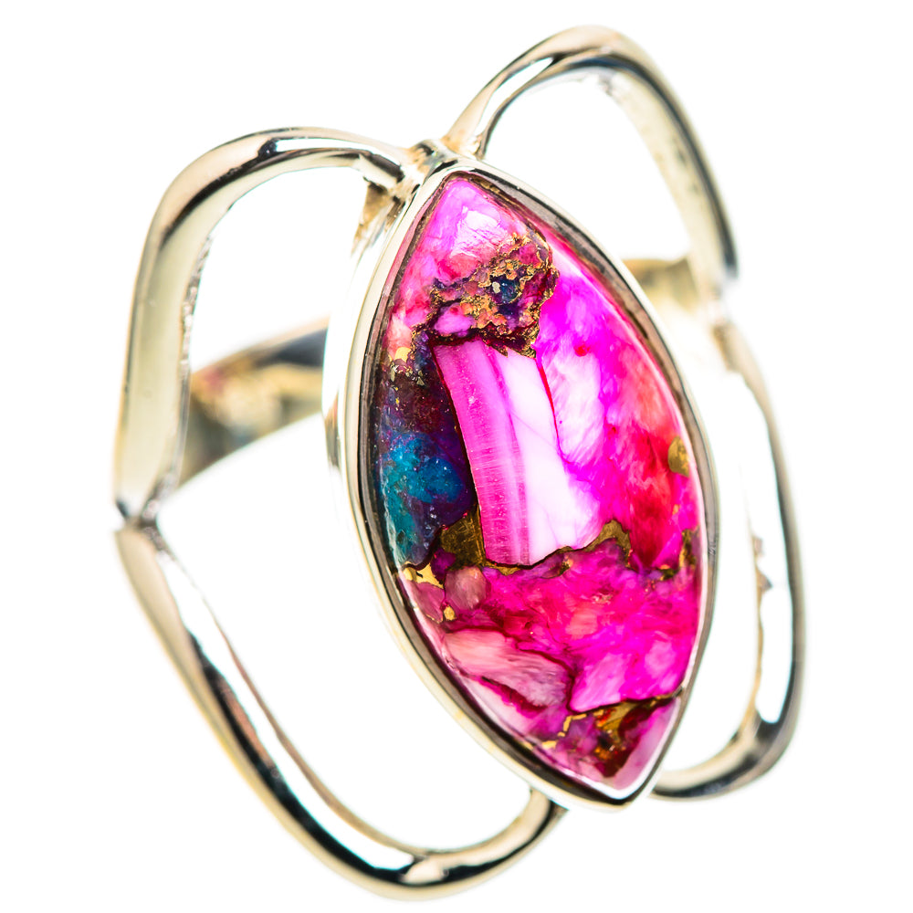 Kingman Pink Dahlia Turquoise Ring Size 6.25 (925 Sterling Silver) RING136272