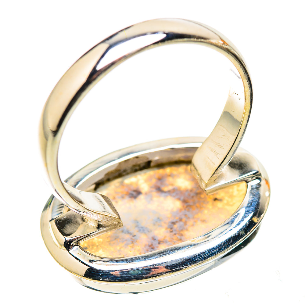 Anasilvercos Scenic Dendritic Agate Ring Size 8 (925 Sterling Silver)