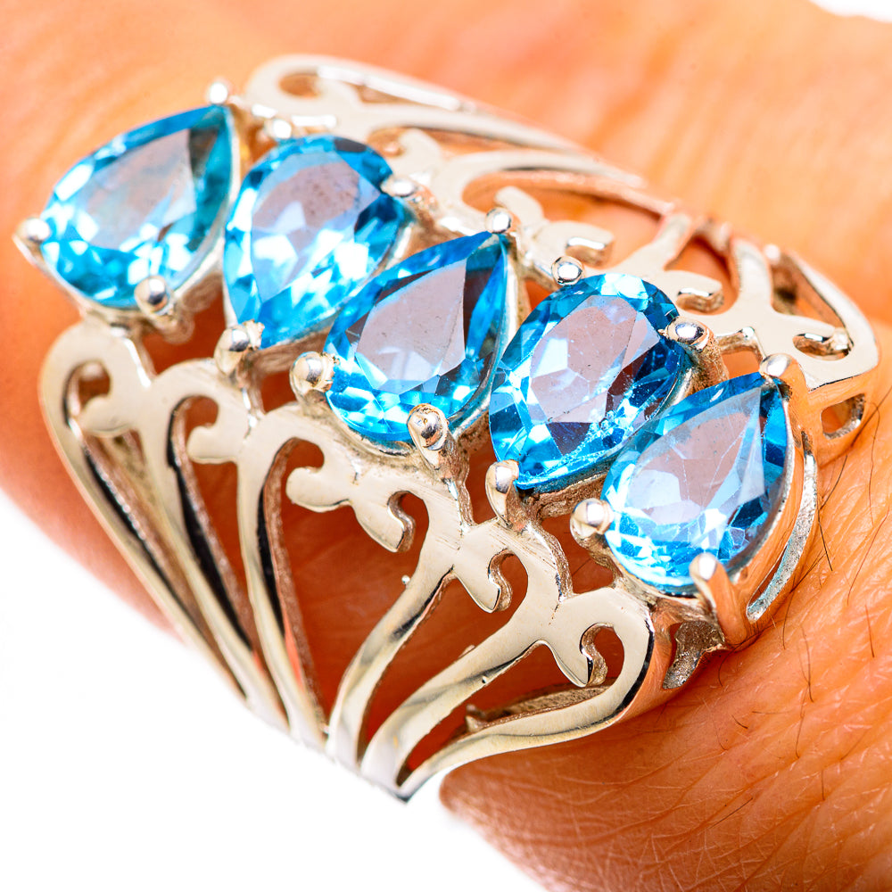 Blue Topaz Ring Size 7.25 (925 Sterling Silver) RING135690
