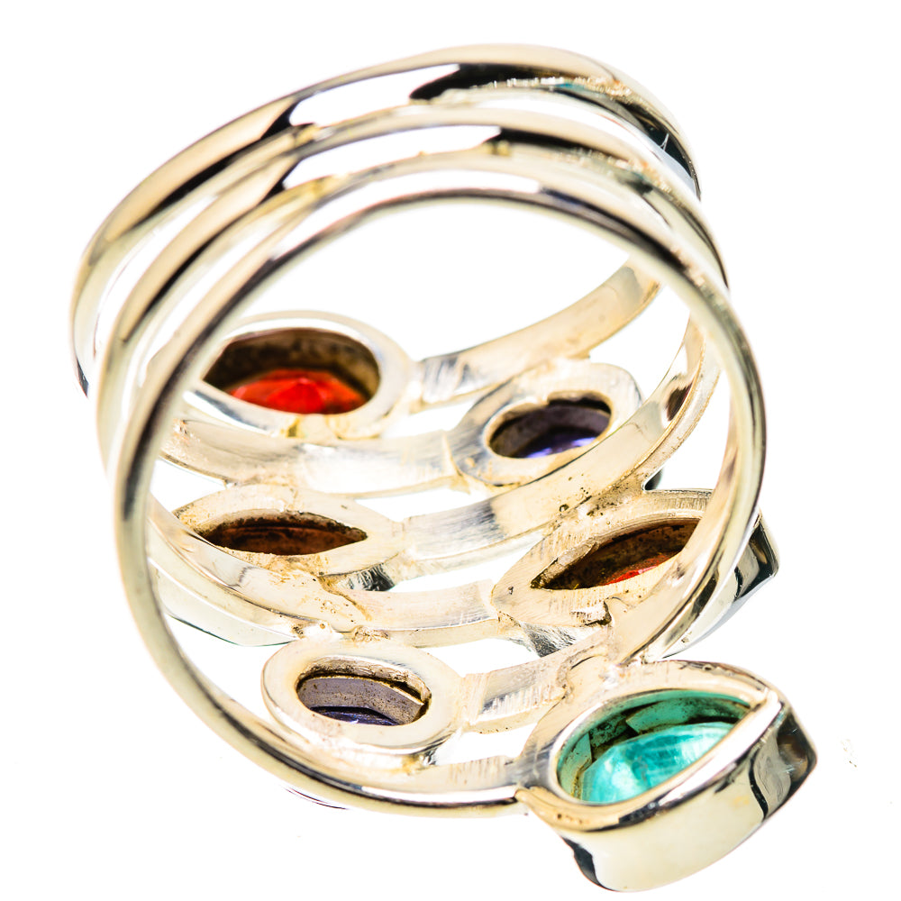 Large Garnet, Tanzanite, Apatite 925 Sterling Silver Ring Size 9.75 R135389