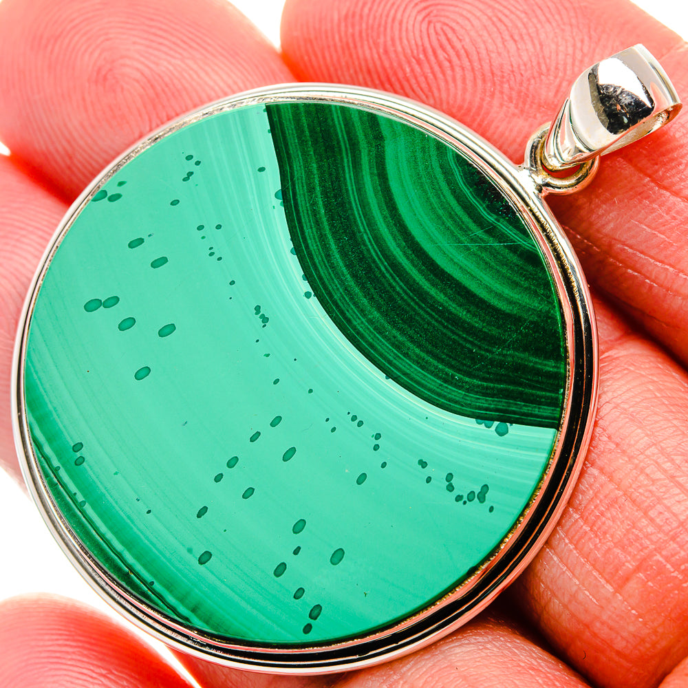 Malachite Pendant 2"  (925 Sterling Silver) PD37185