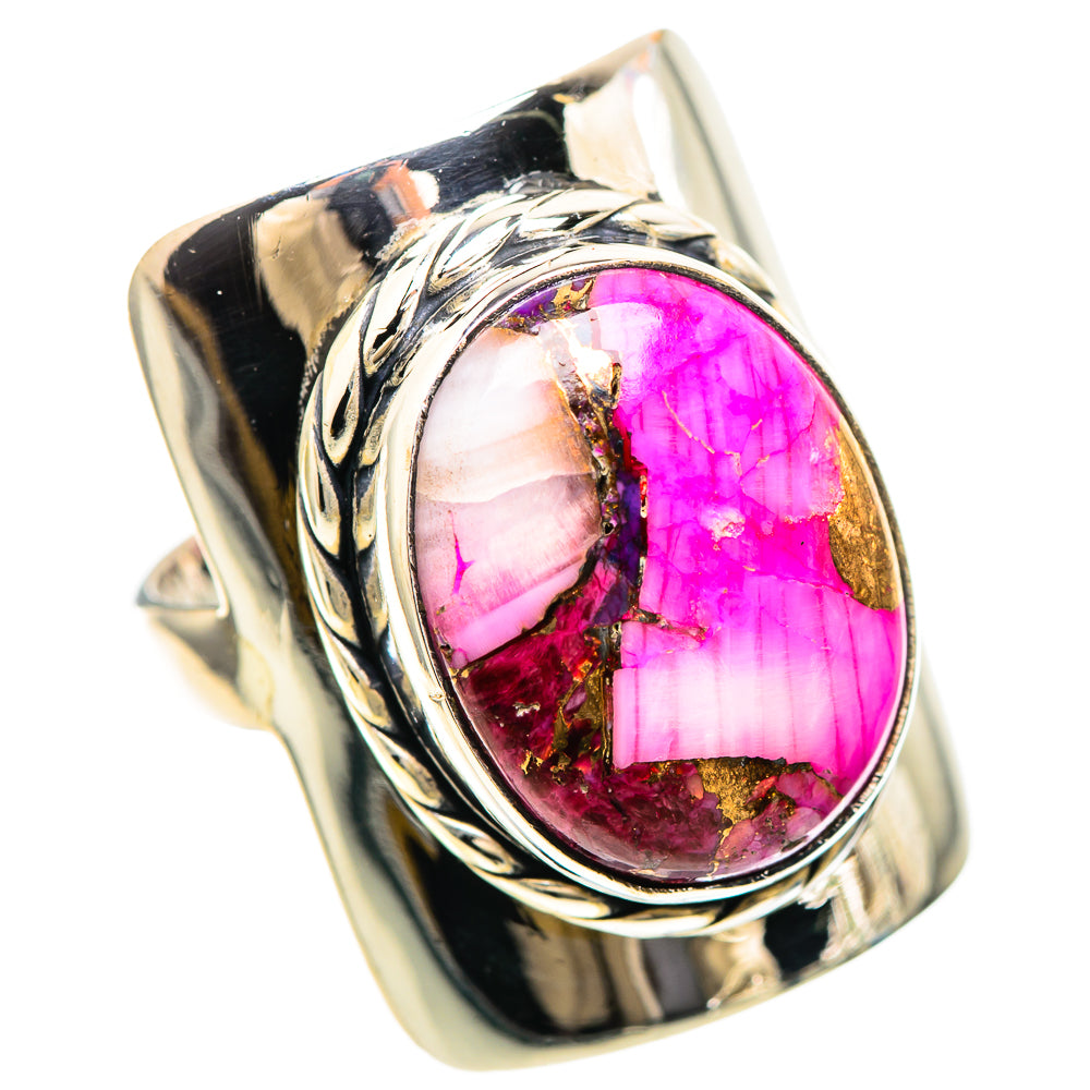 Kingman Pink Dahlia Turquoise Ring Size 7 (925 Sterling Silver) RING136395
