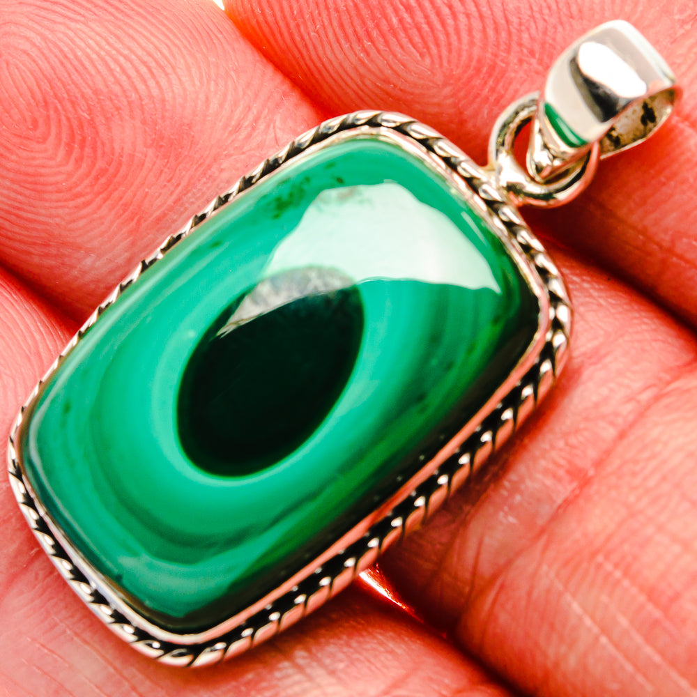 Malachite Pendant 1 1/2"  (925 Sterling Silver) PD37205