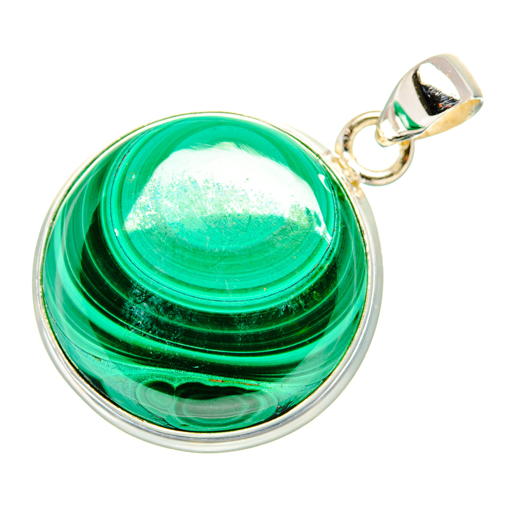 Malachite Pendant 1 1/2" (925 Sterling Silver) PD36884