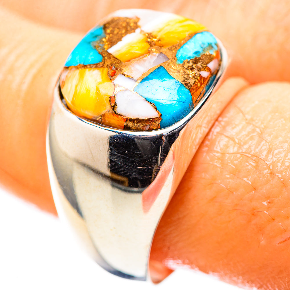 Spiny Oyster Turquoise 925 Sterling Silver Ring Size 10 (925 Sterling Silver) RING137400