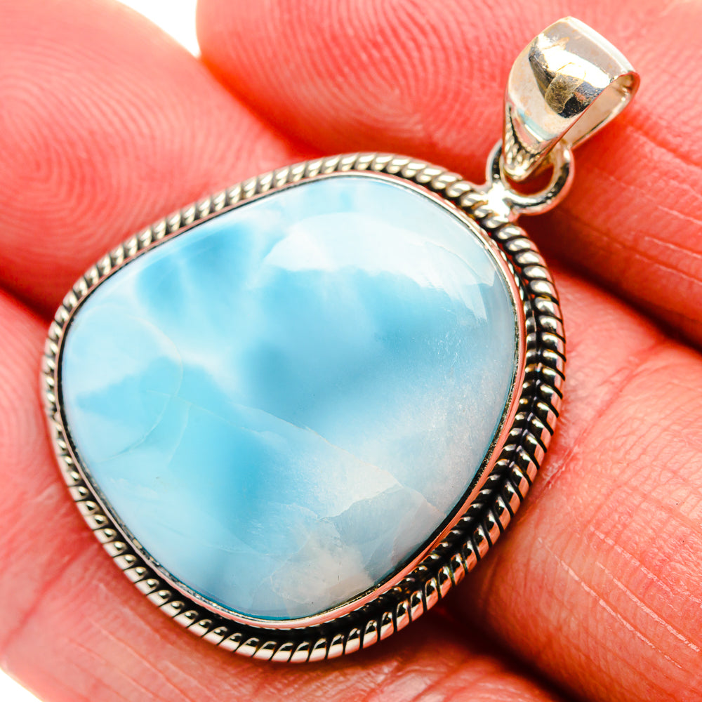 Larimar Pendant 1 1/2"  (925 Sterling Silver) PD37202