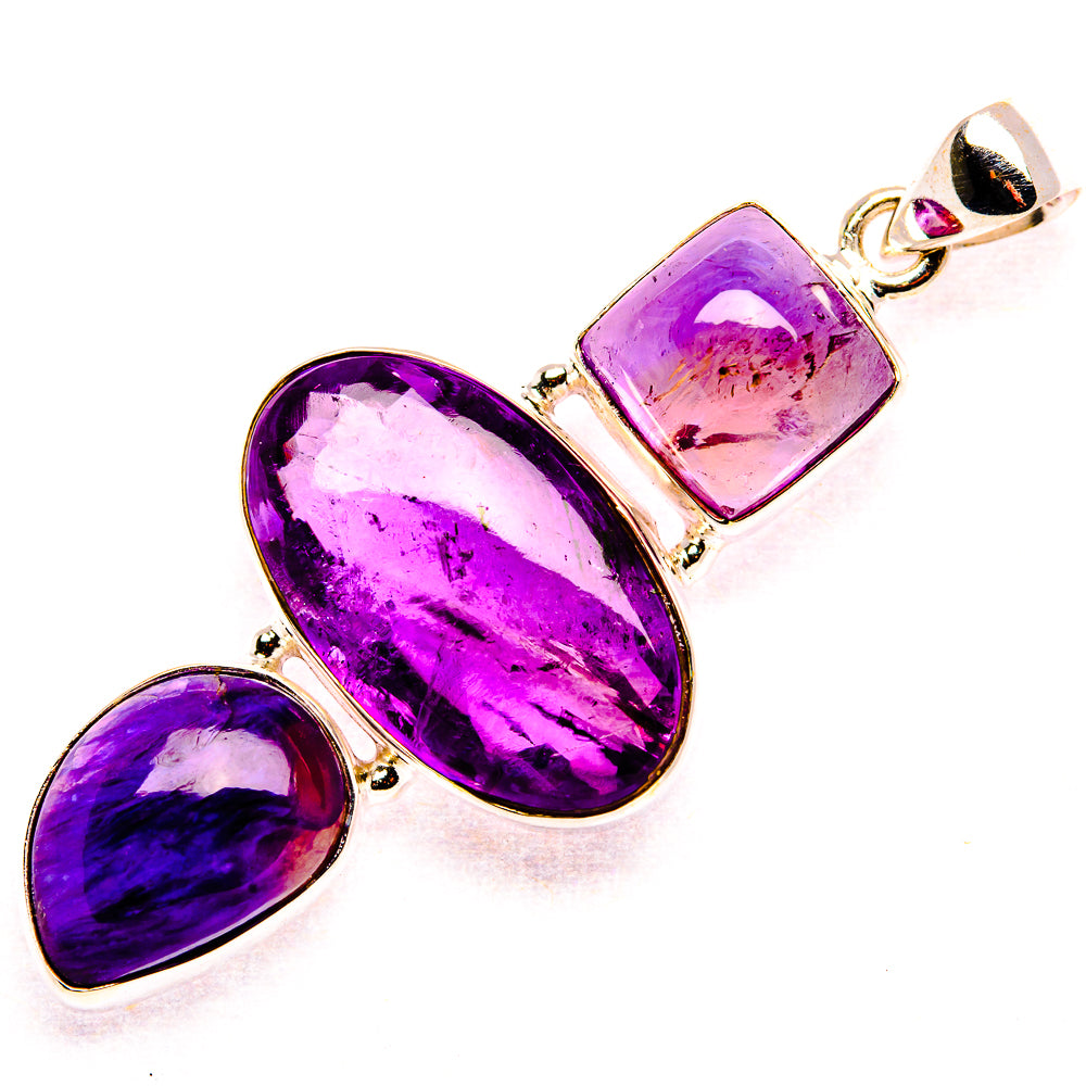 Amethyst, Charoite 925 Sterling Silver Pendant 2 1/4" (925 Sterling Silver) PD37665