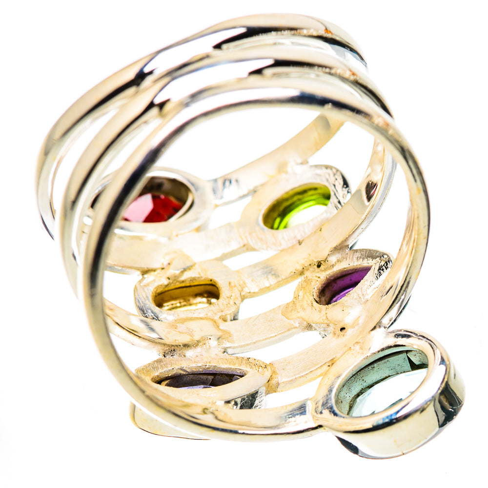 Anasilvercos Large Garnet, Amethyst, Citrine, Peridot, Blue Topaz, Tanzanite Ring Size 9.75 (925 Sterling Silver)