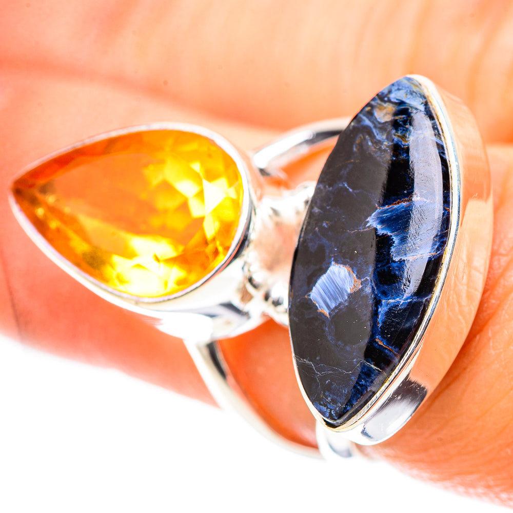 Large Pietersite, Citrine 925 Sterling Silver Ring Size 6.5 (925 Sterling Silver) RING137574