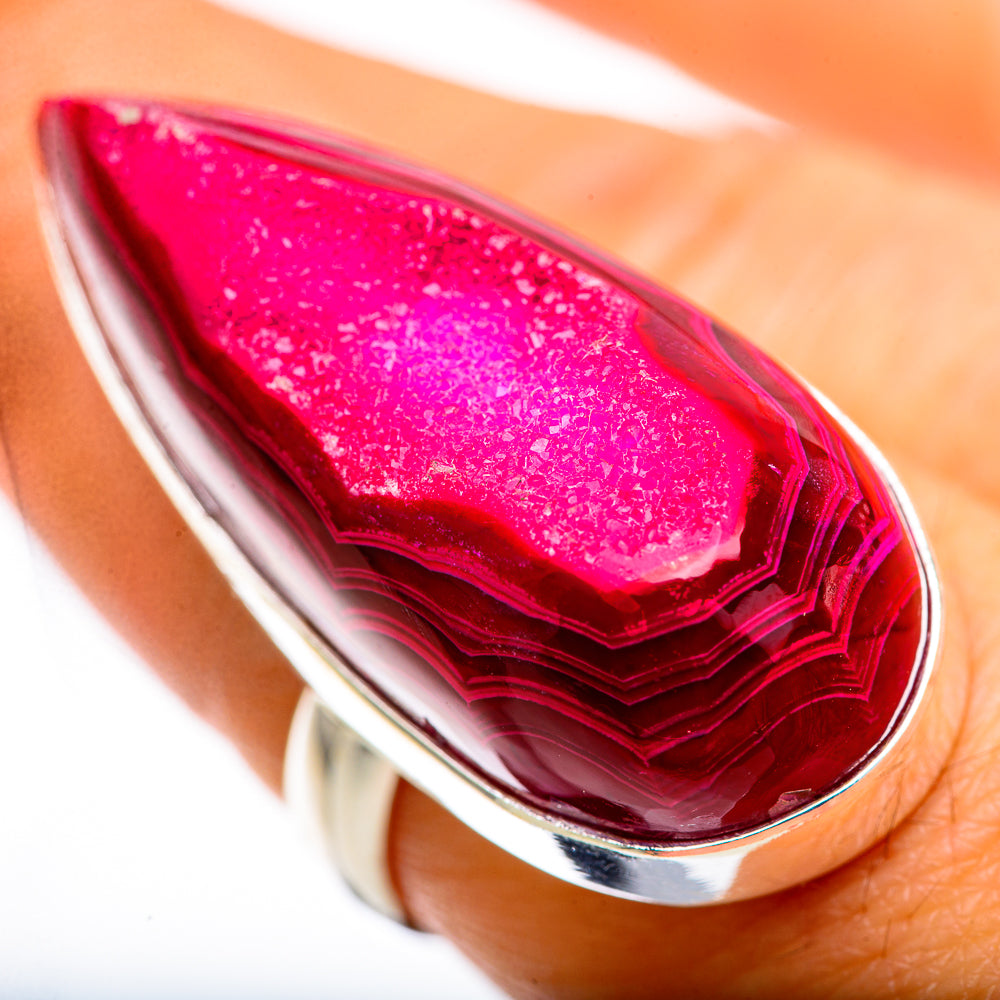 Large Pink Window Druzy Ring Size 7.75 (925 Sterling Silver) RING135954