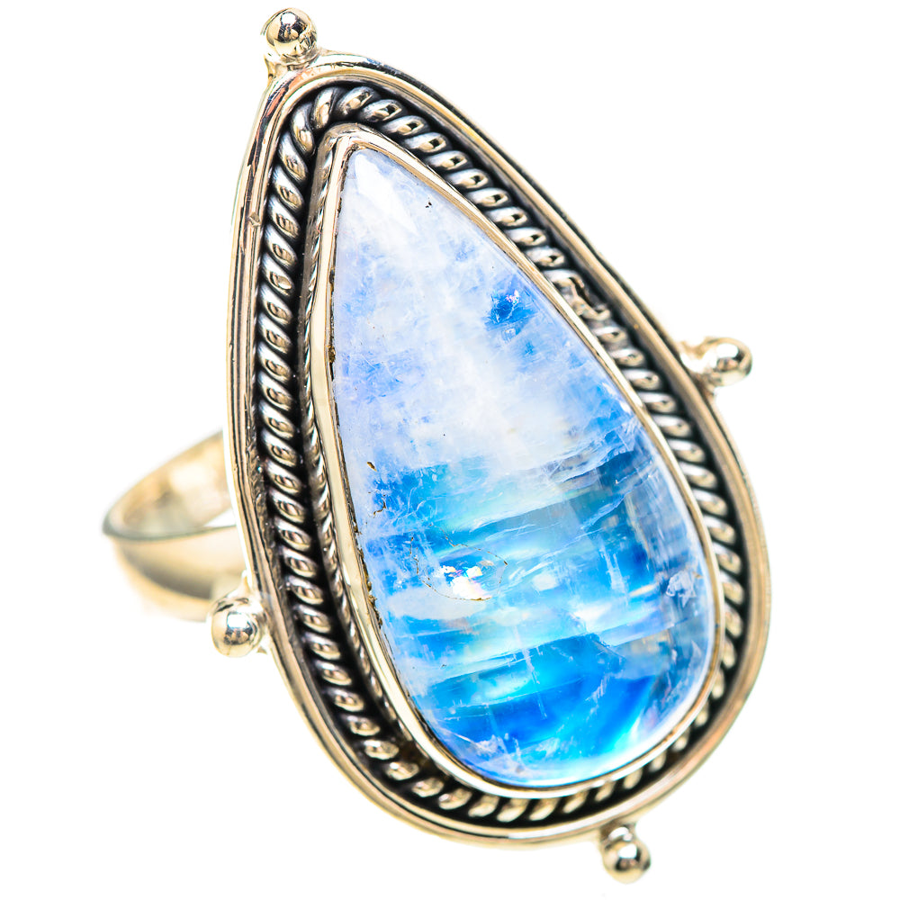 Large Rainbow Moonstone 925 Sterling Silver Ring Size 9.5 (925 Sterling Silver) RING137336