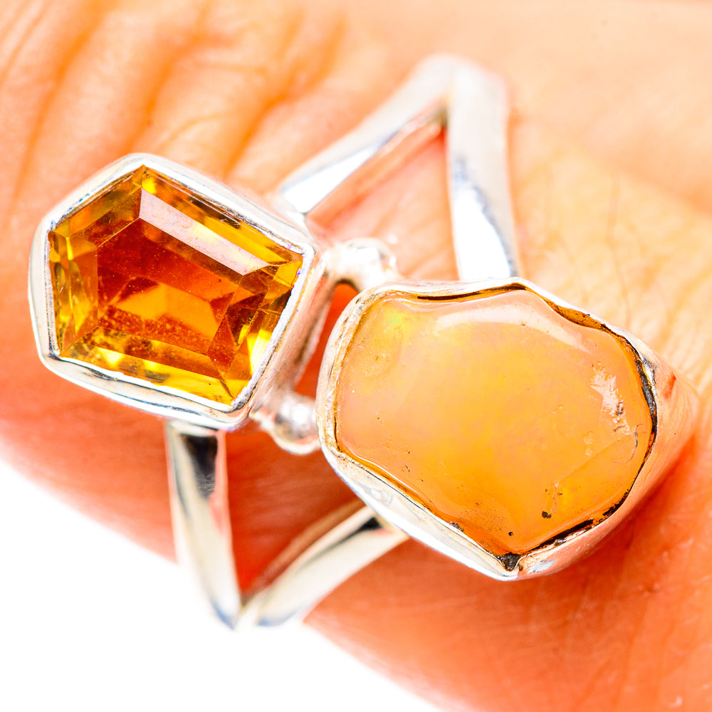 Ethiopian Opal, Citrine Ring Size 8 (925 Sterling Silver) RING136725