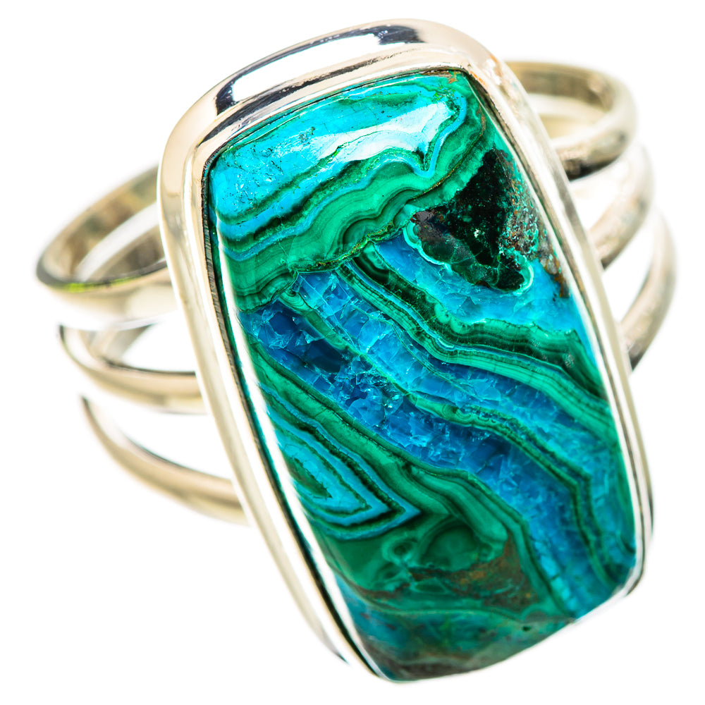 Large Malachite In Chrysocolla Ring Size 13 (925 Sterling Silver) RING135390