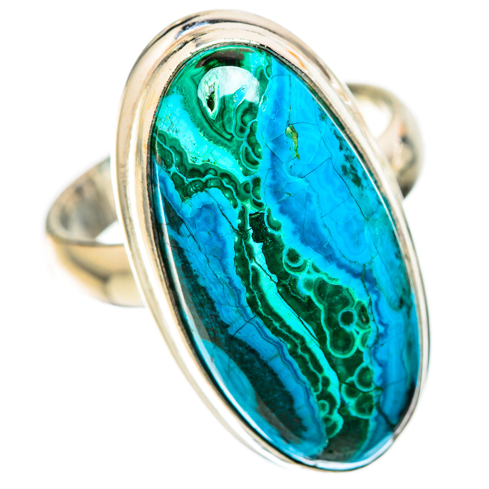 Malachite In Chrysocolla Ring Size 7.5 (925 Sterling Silver) RING135859