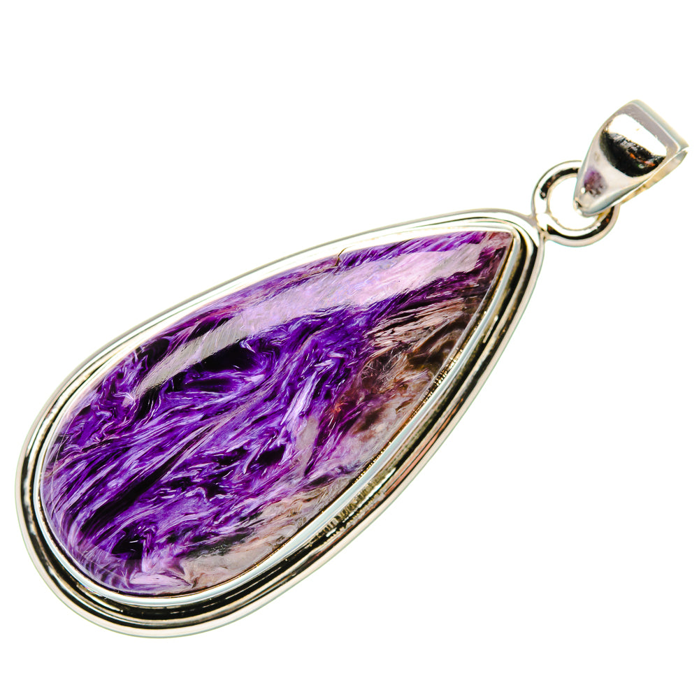 Charoite Pendant 2" (925 Sterling Silver) PD37454