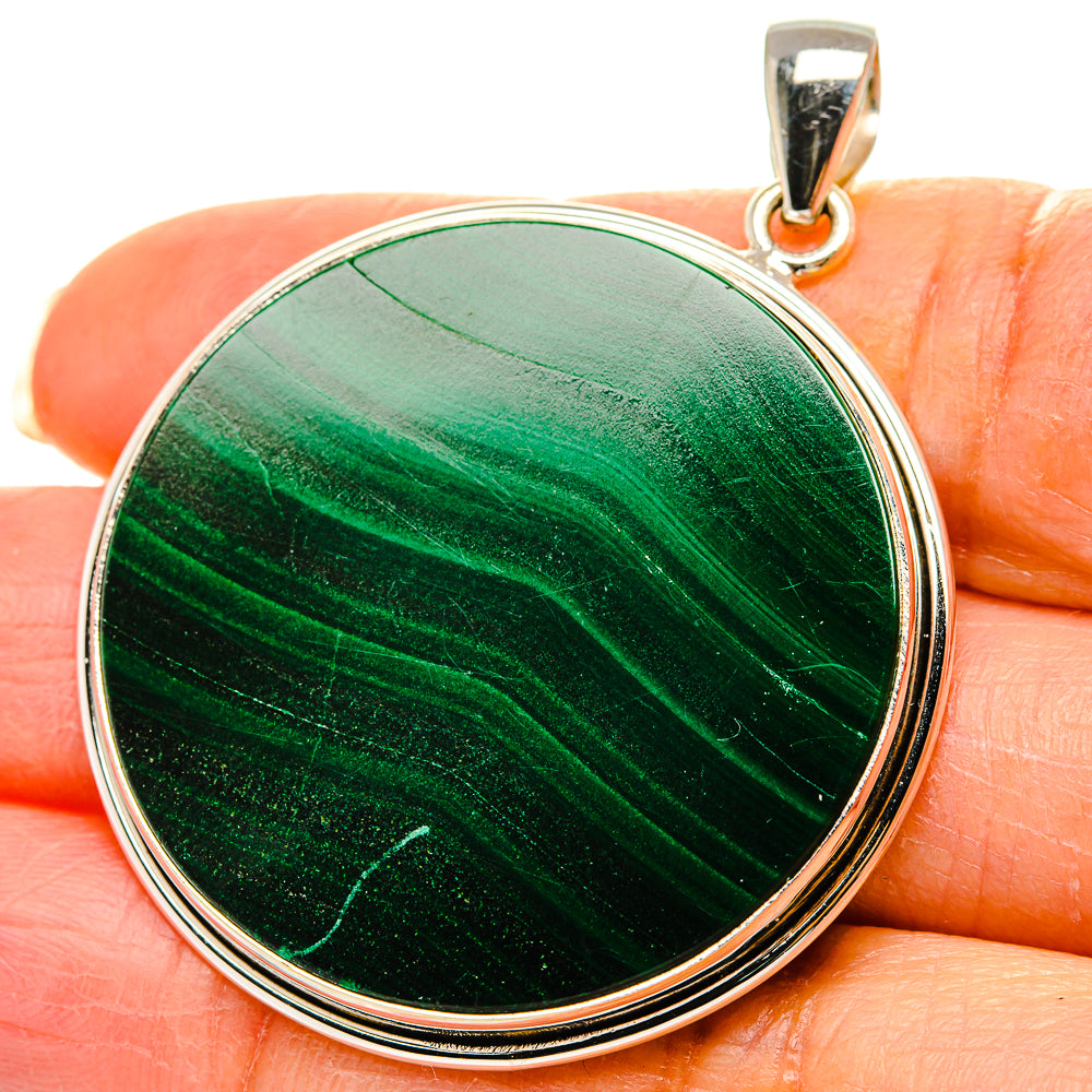 Malachite Pendant 2"  (925 Sterling Silver) PD37273