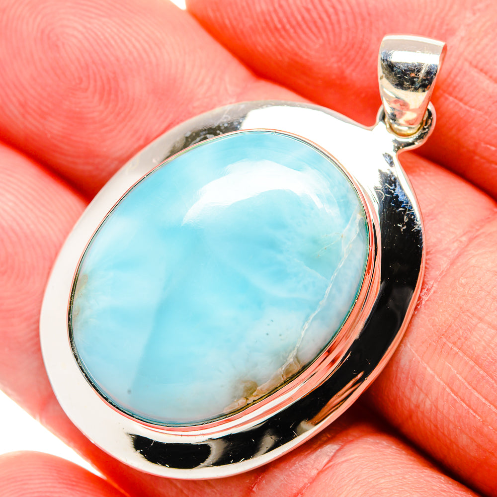 Larimar Pendant 1 3/4"  (925 Sterling Silver) PD36927