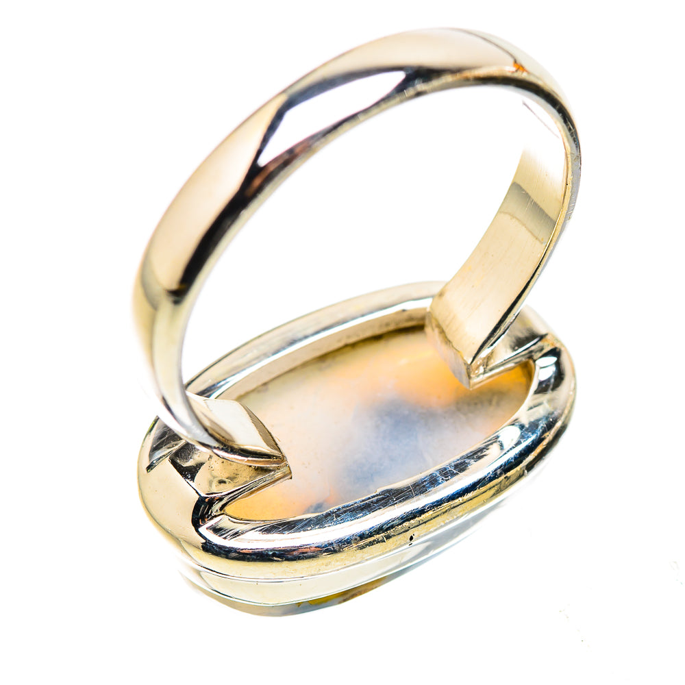 Anasilvercos Scenic Dendritic Agate Ring Size 8.25 (925 Sterling Silver)