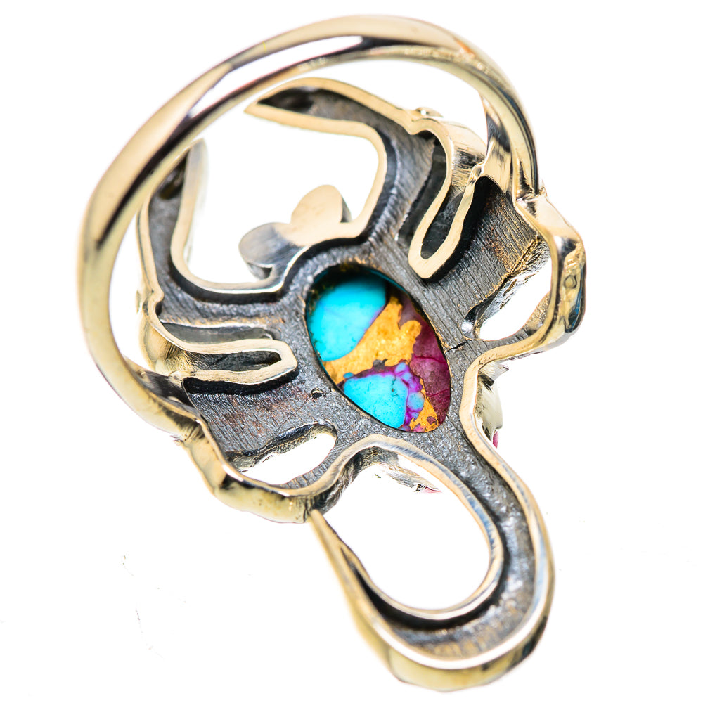Kingman Pink Dahlia Turquoise Ring Size 7.5 (925 Sterling Silver) RING135679