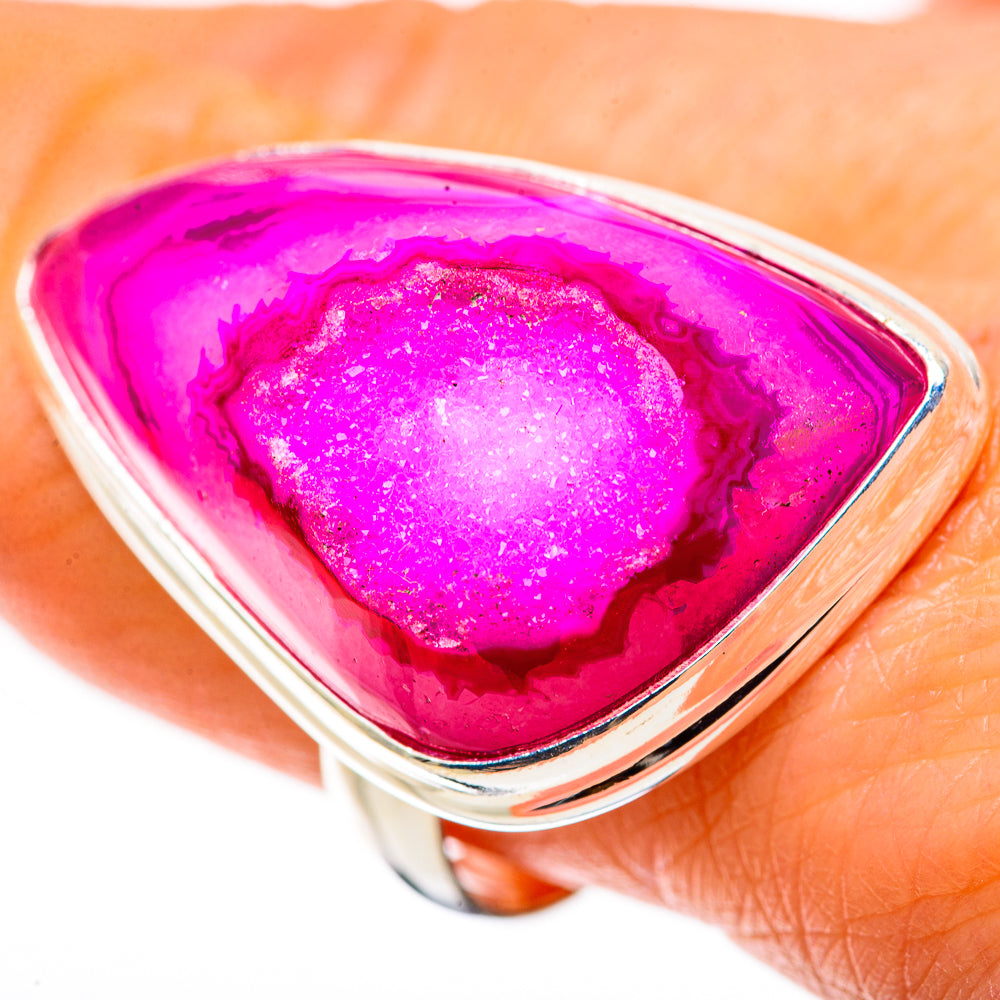 Large Pink Window Druzy Ring Size 9.5 (925 Sterling Silver) RING135741