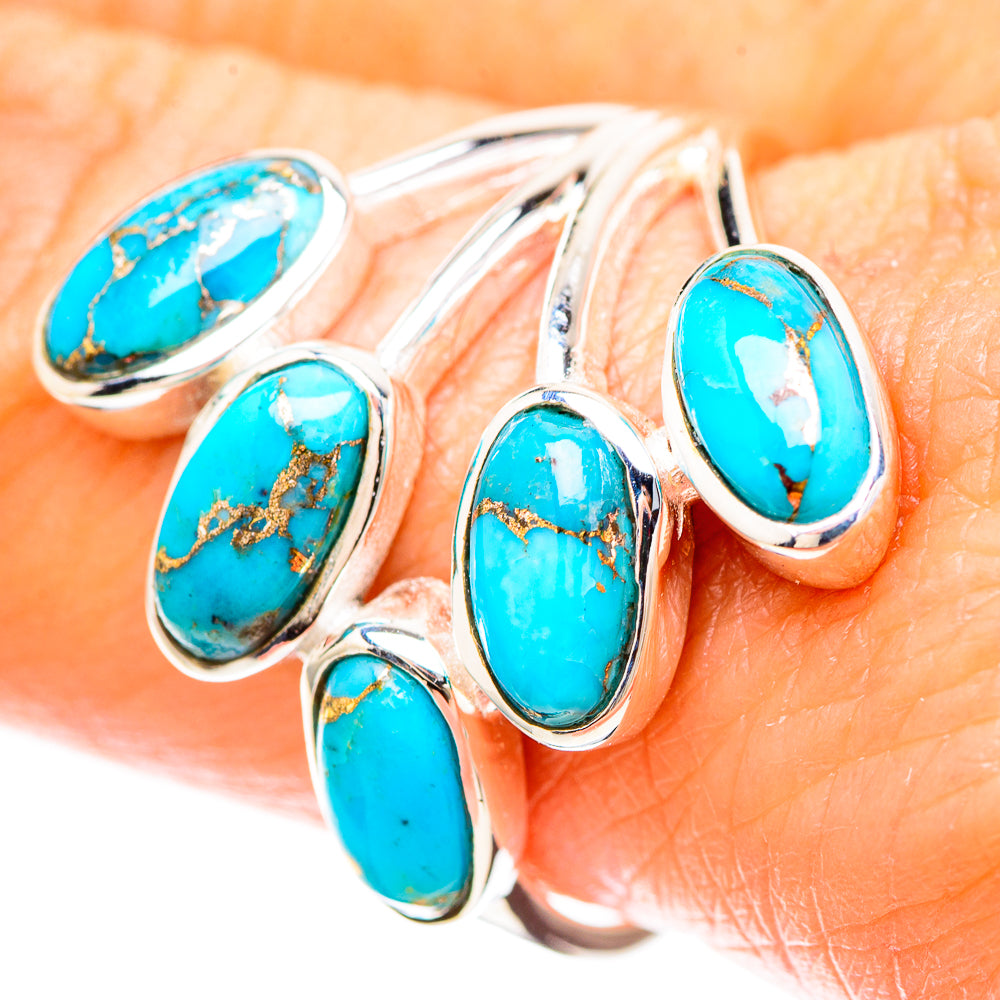 Blue Copper Composite Turquoise Ring Size 9.5 (925 Sterling Silver) RING136970